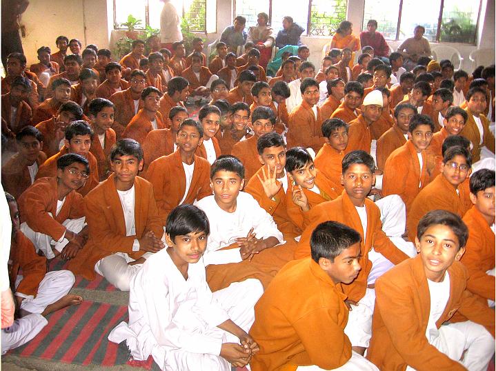 02 HDMVidya Man.jpg - Bright faces of young meditating schoolboys at a Maharishi Vidya Mandir (school) in India where students and faculty practise the Transcendental Meditation Technique. Over 100,000 students are enrolled in the Maharishi Vidya Mandirs across India, and among them are 30,000 students who practise the TM-Sidhi programme including Yogic Flying.